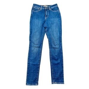 Levi's Jeans Women W28 L30 Blue 721 High Rise Skinny Denim Stretch Washed Urban